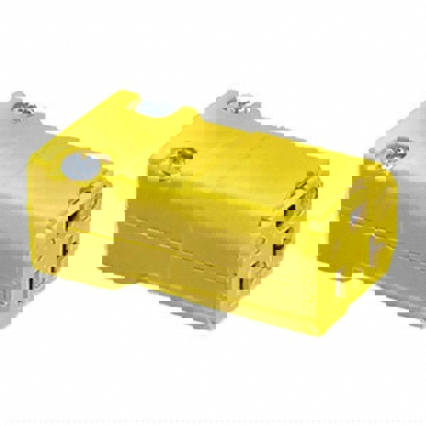 Straight Blade Connector: Industrial, 5-20R, 125VAC, Yellow